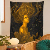 Goldenes Sternenstaubmädchen Wandbehang
